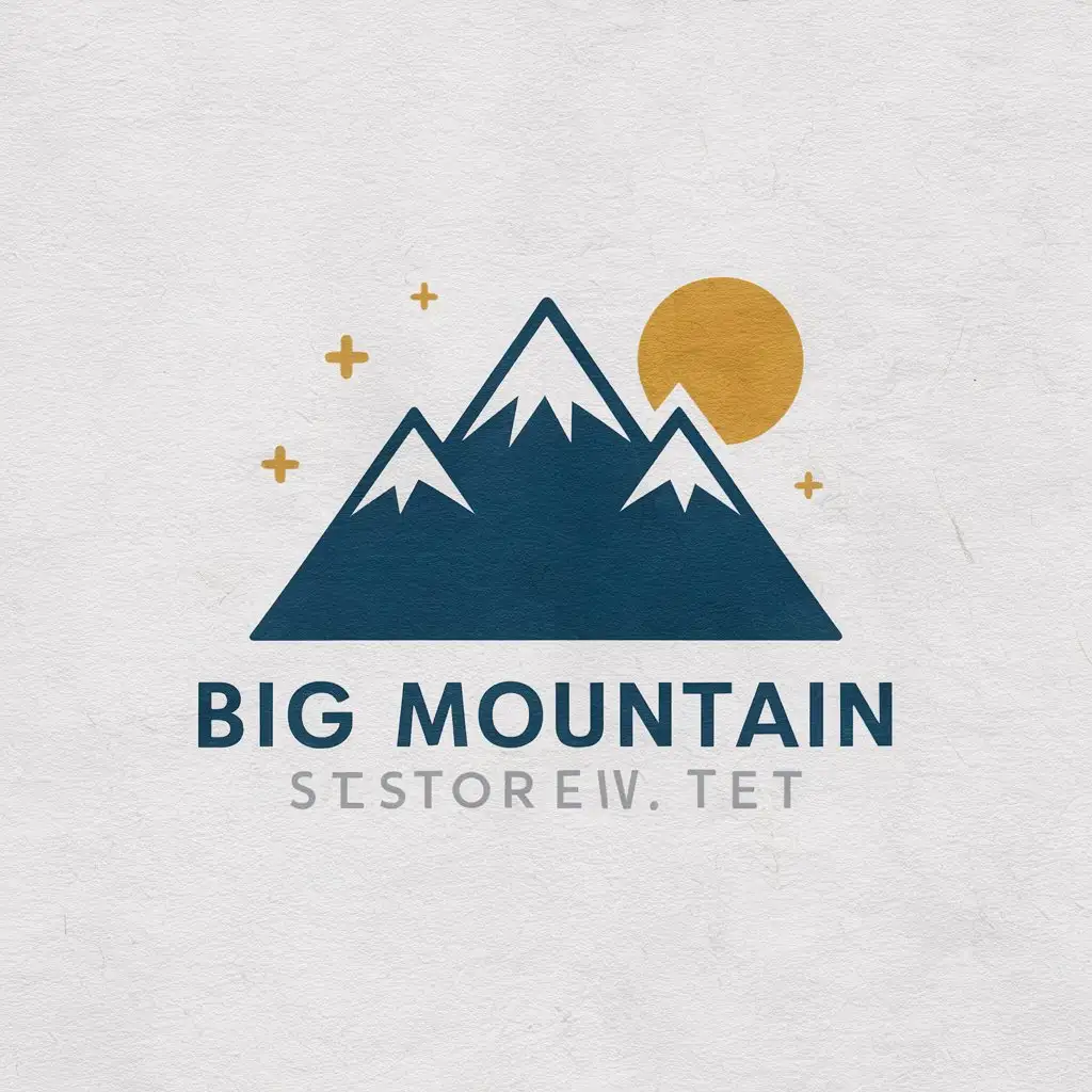 a vector logo design,with the text "Simple colors, primary colors, simple, background white", main symbol:big mountain,Moderate,clear background