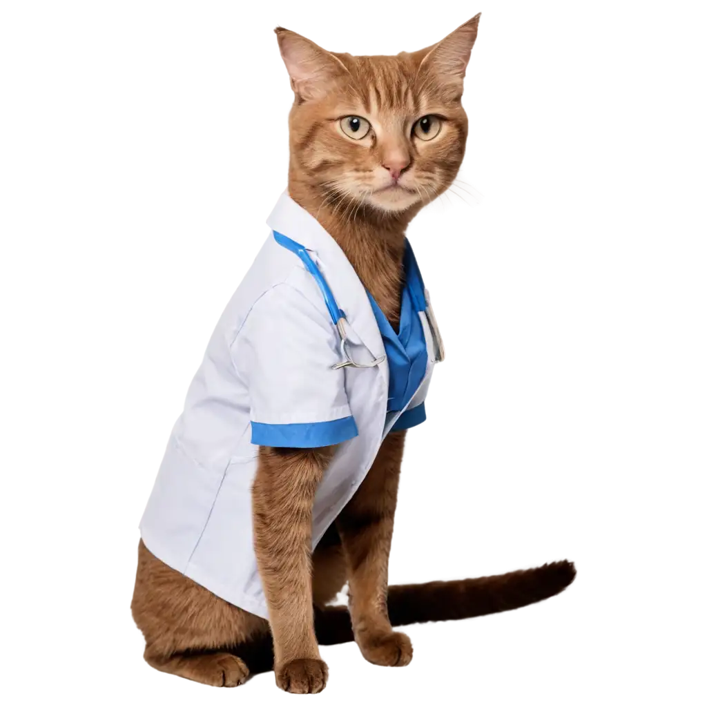 Cat-Doctor-Suite-Wear-PNG-Image-Professional-Veterinary-Outfit-Illustration