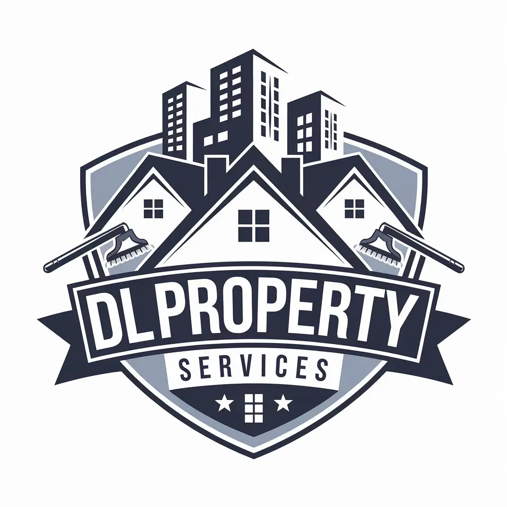 LOGO Design for DL Property Services House Cleaning and Maintenance Symbol with Real Estate Theme