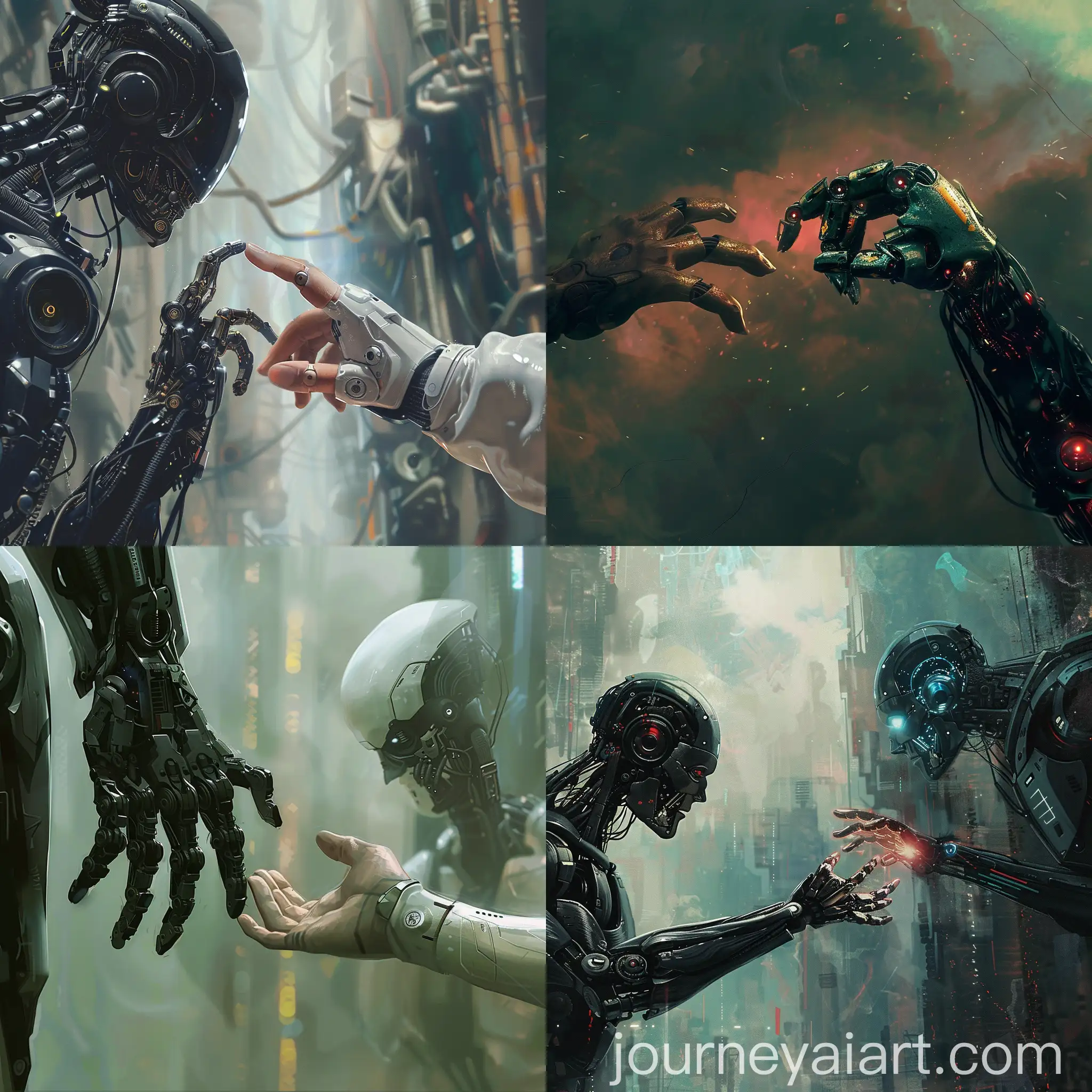 Futuristic-HumanRobot-Encounter-Touching-Fingers