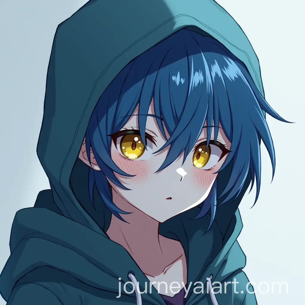 Boy-with-Blue-Hair-and-Yellow-Eyes-in-a-Mysterious-Hooded-Look