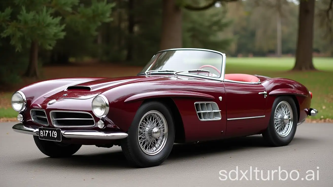 1956 BMW 507 in dark wine red