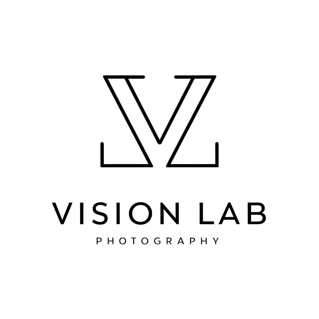 a vector logo design,with the text "vision lab", main symbol:VL,Minimalistic,be used in photography industry,clear background