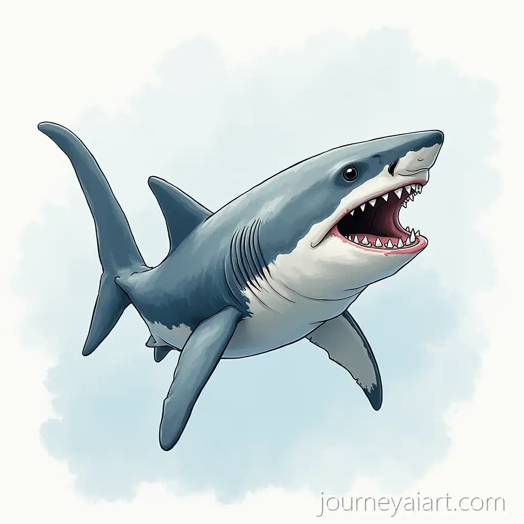 Shark-with-Wide-Open-Mouth-Illustration-from-theShark-with-Open-Mouth-Side