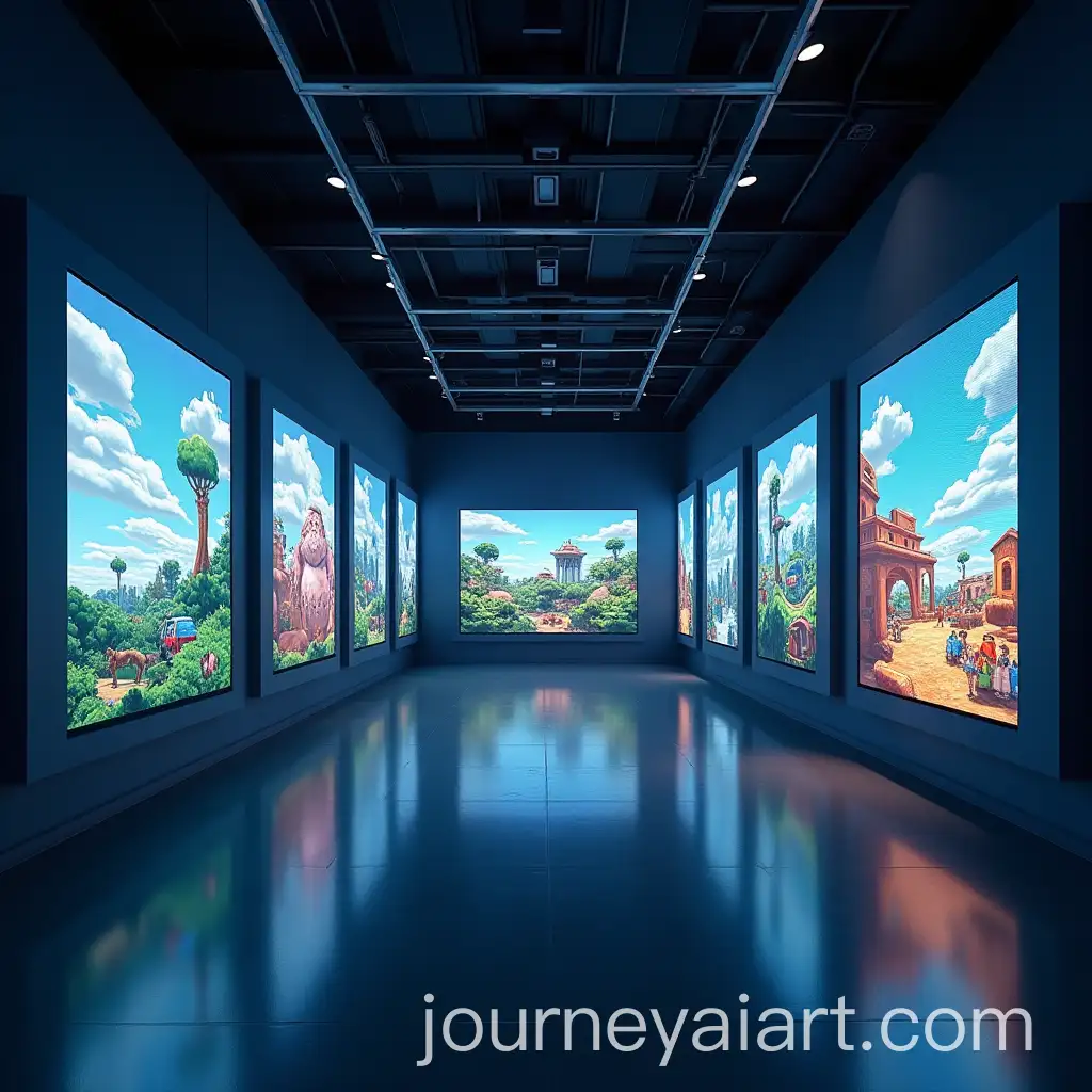 Fictional-Museum-of-Video-Games-with-Digital-Artworks-and-Interactive-Screens