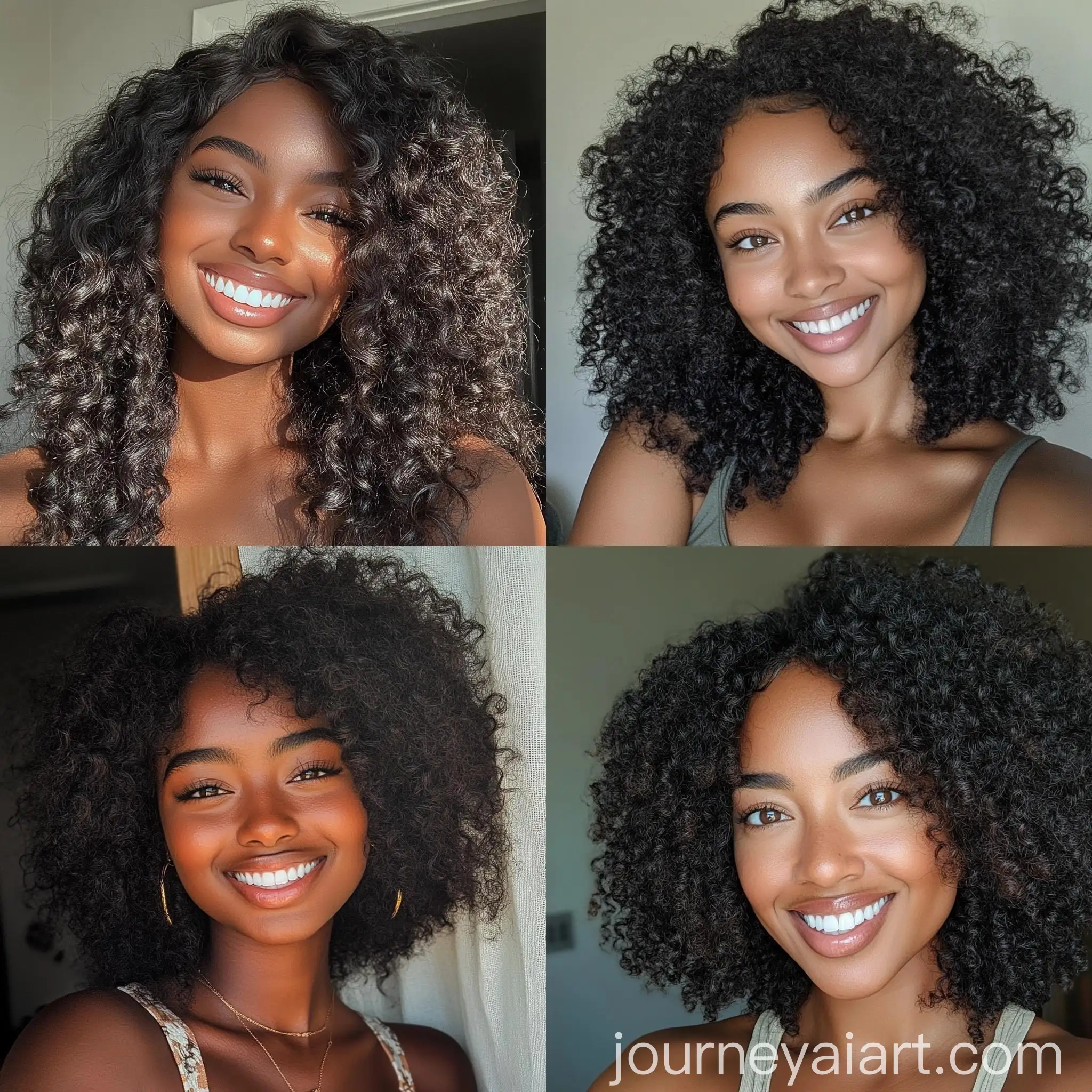 Smiling-Black-Woman-with-Curly-Hair-in-Photoshoot-Style