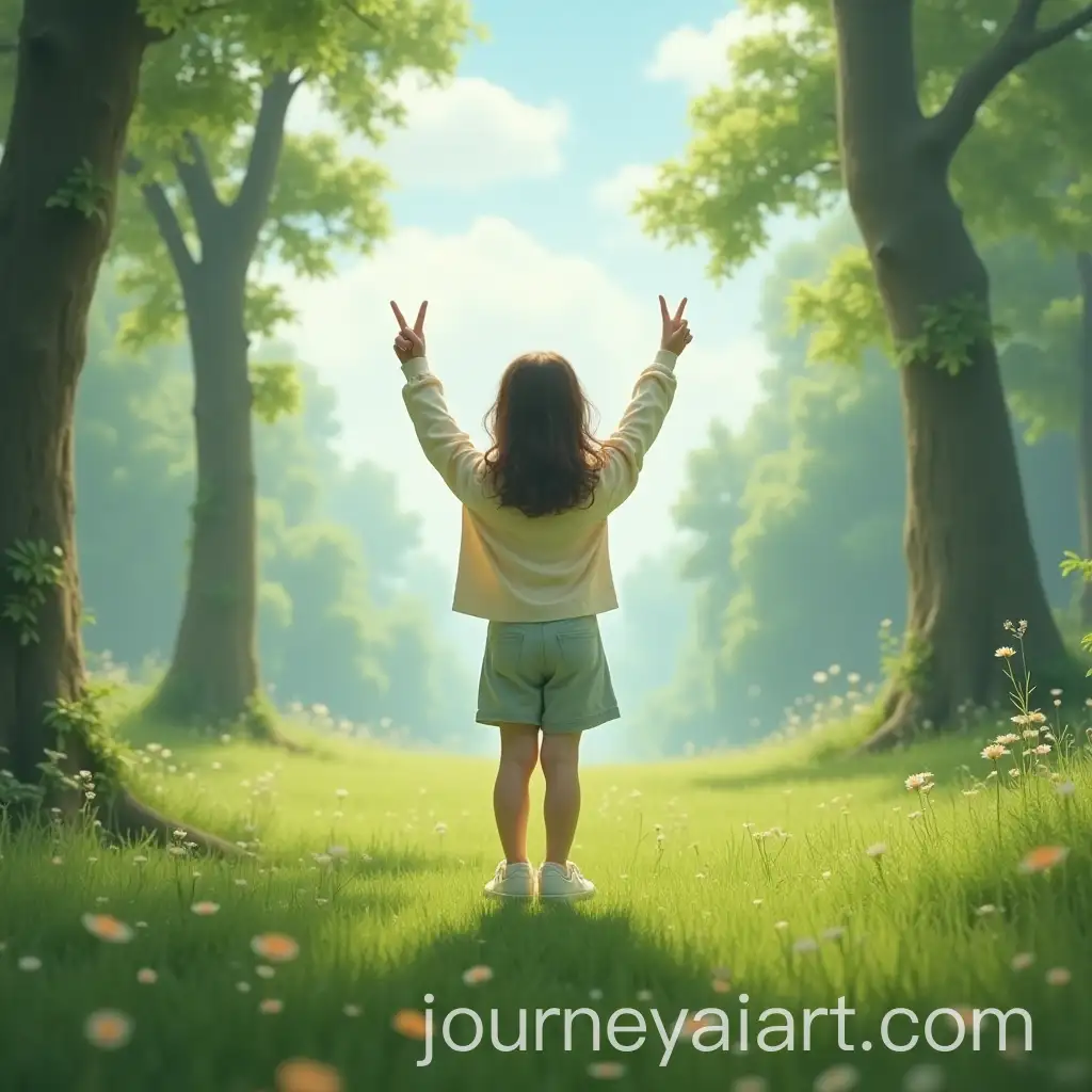 Teenage-Girl-in-Casual-Attire-Enjoying-Tranquil-Grassy-Landscape