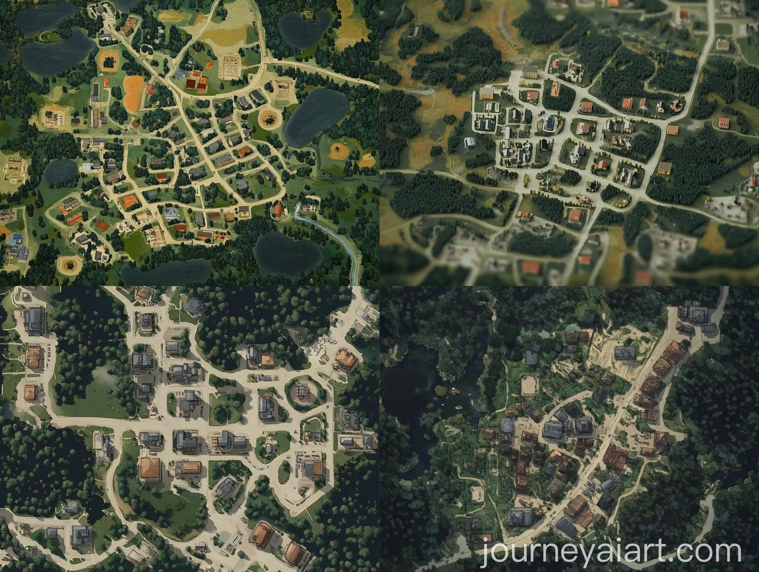 View-from-Above-Small-Town-Map-Illustration