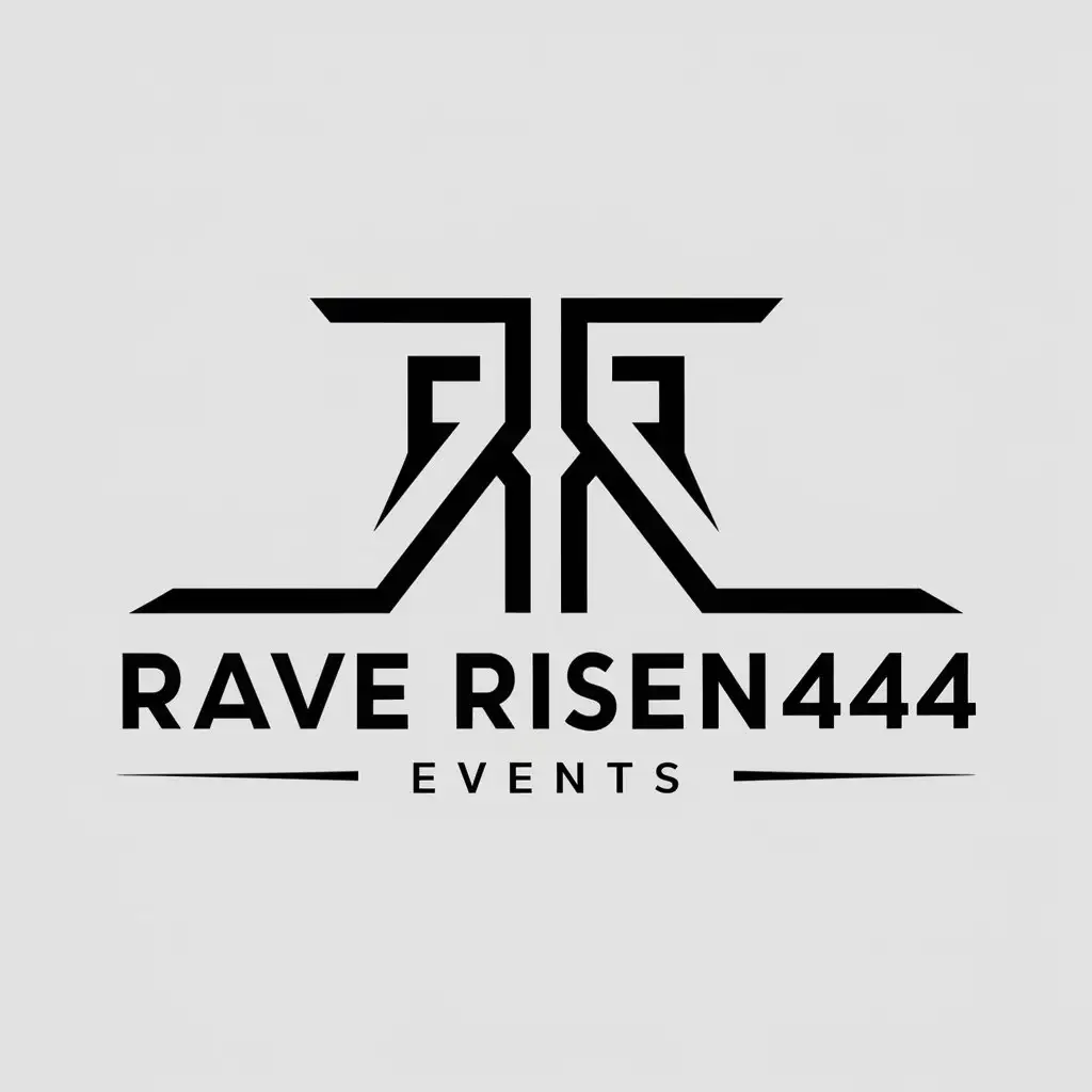 LOGO Design for RAVE RISEn444 Double R Letter with Minimalistic Style for Events Industry