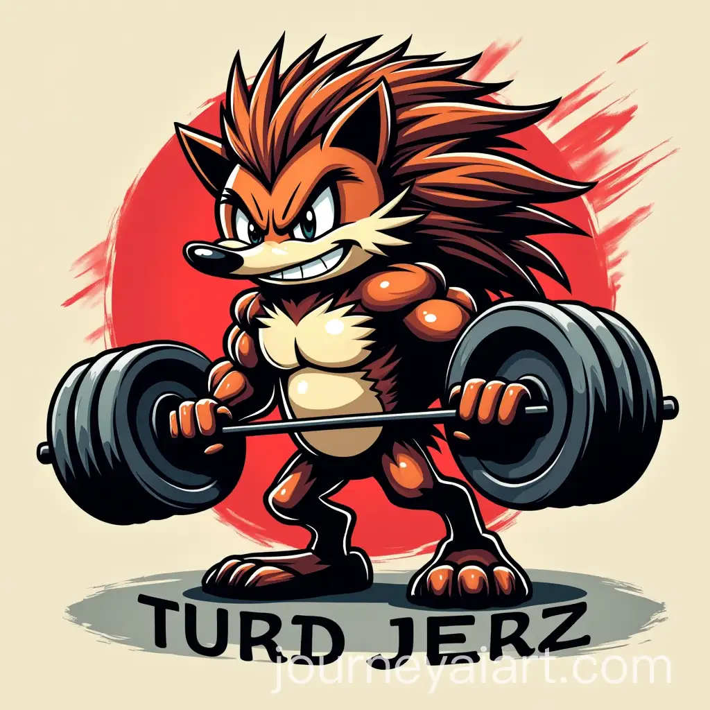 Muscle-Hedgehog-Gym-Logo-with-Turbo-Jerz-Slogan