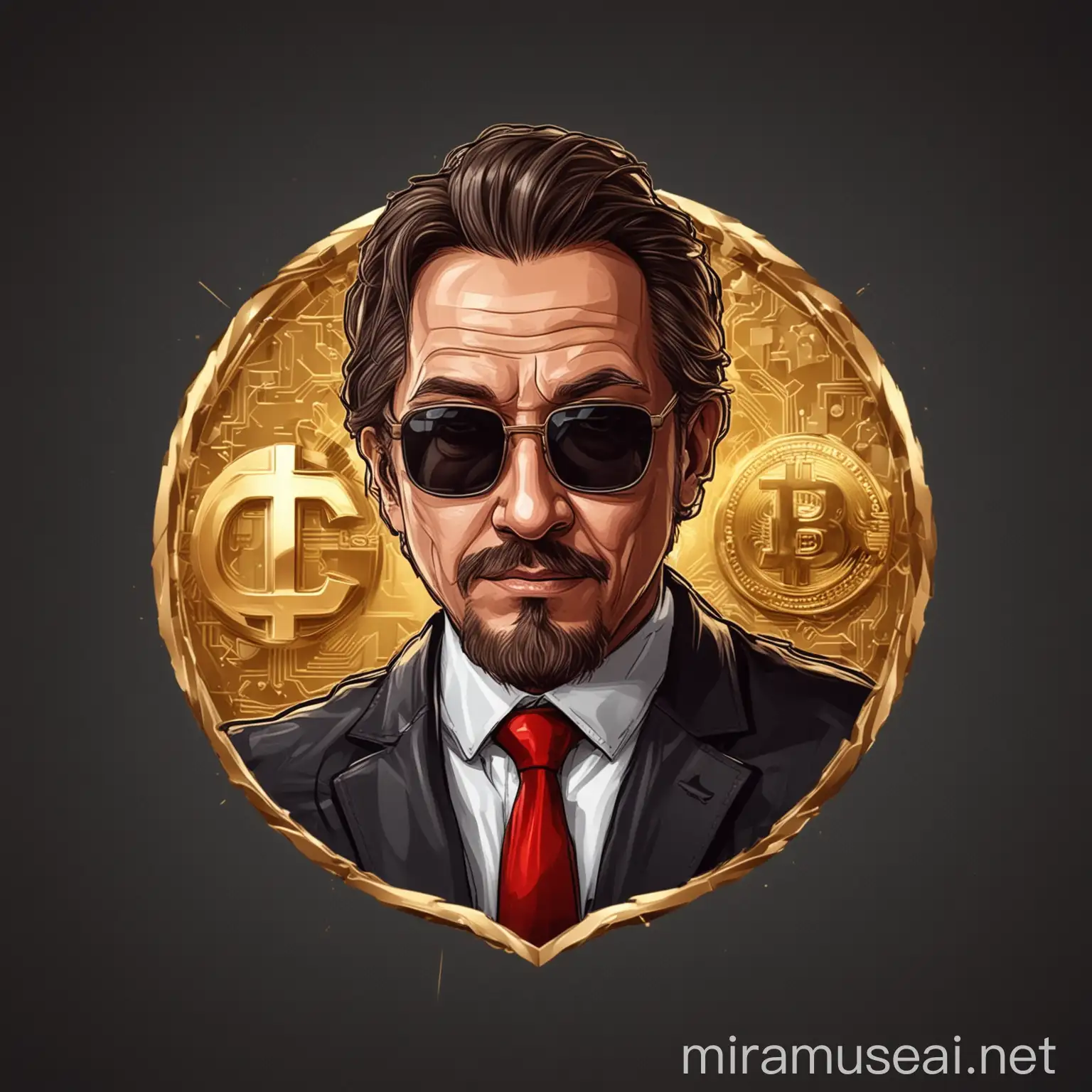 Cryptocurrency YouTube Channel Logo Featuring Crypto Godfather