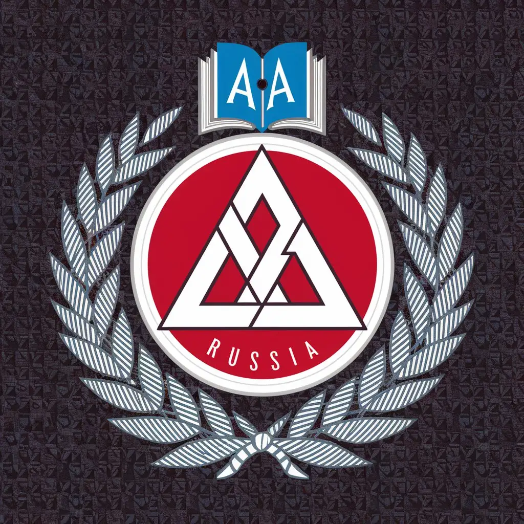 LOGO-Design-For-AA-Sovet-Russia-Red-White-Blue-Book-with-AA-Letters-in-Fred-Perry-Wreath