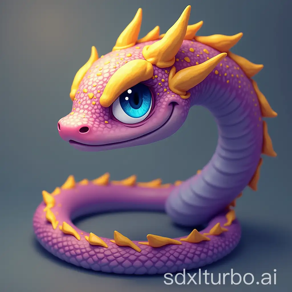 Mystical-Serpent-Yellow-Hair-Blue-Eyes-and-Purple-Scales