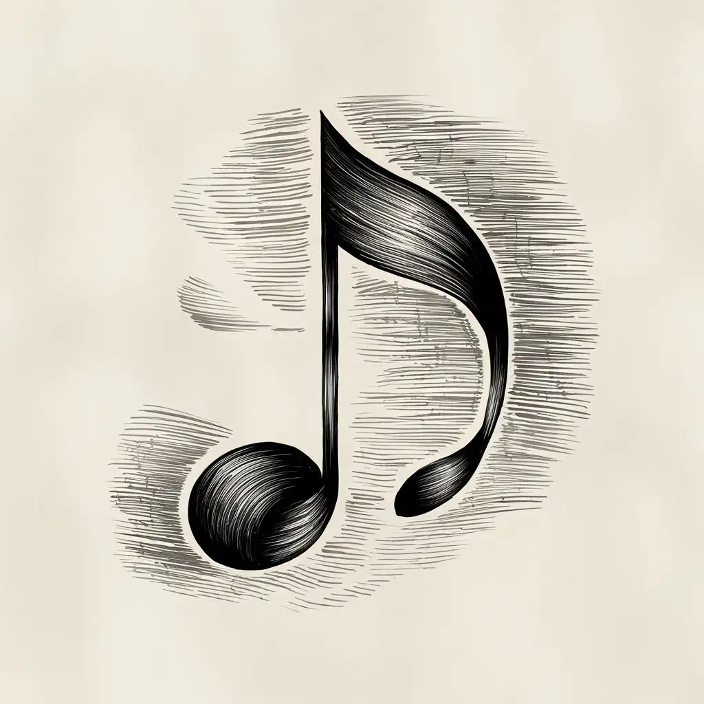 Monochrome-Musical-Note-on-Stave-Background