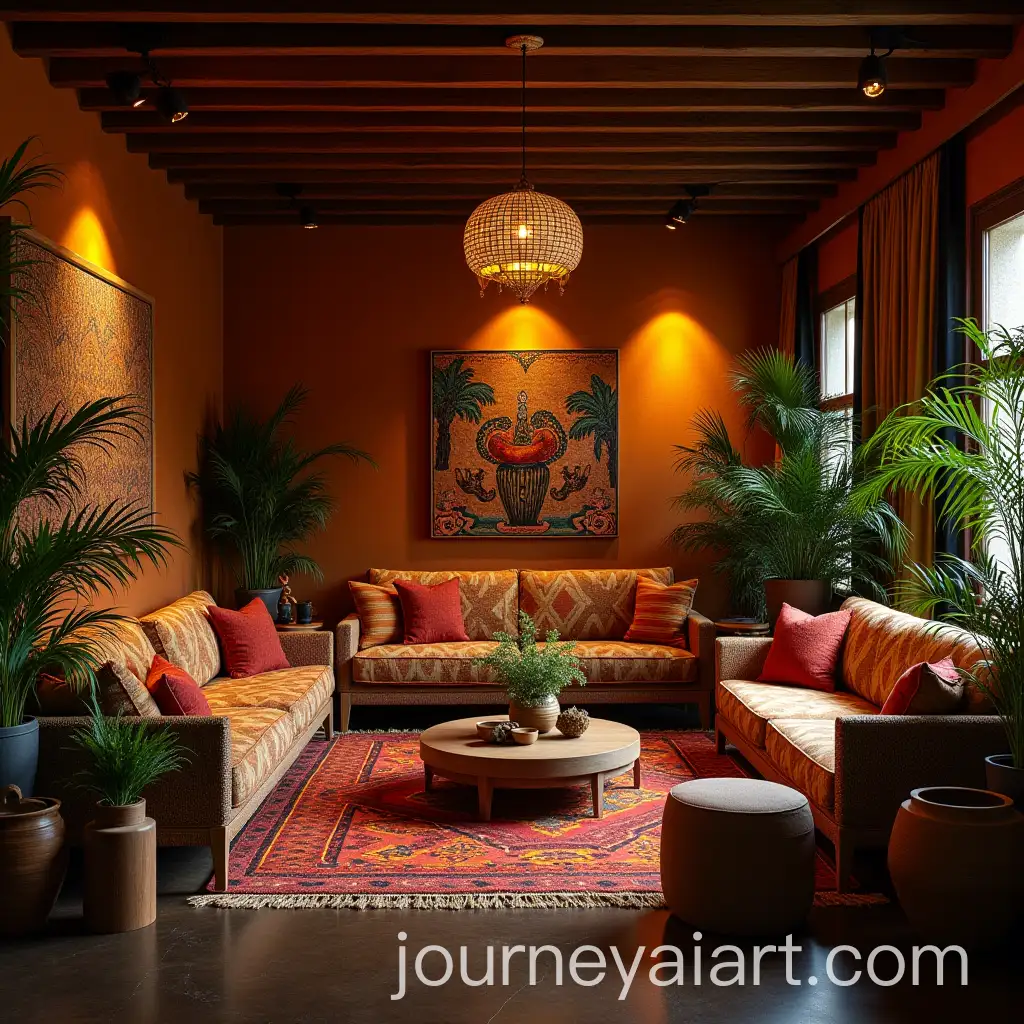 AfricanThemed-Lounge-Design-with-Modern-Comfort-and-Vibrant-Accents
