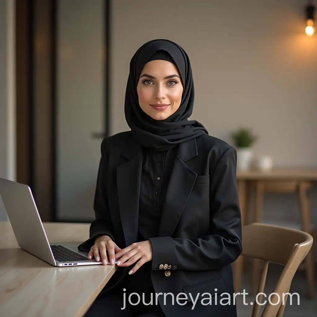 Elegant-Hijabi-WomanAI-Art-Prompt-Expansion-Studying-in-a-Modern-Office-Setting