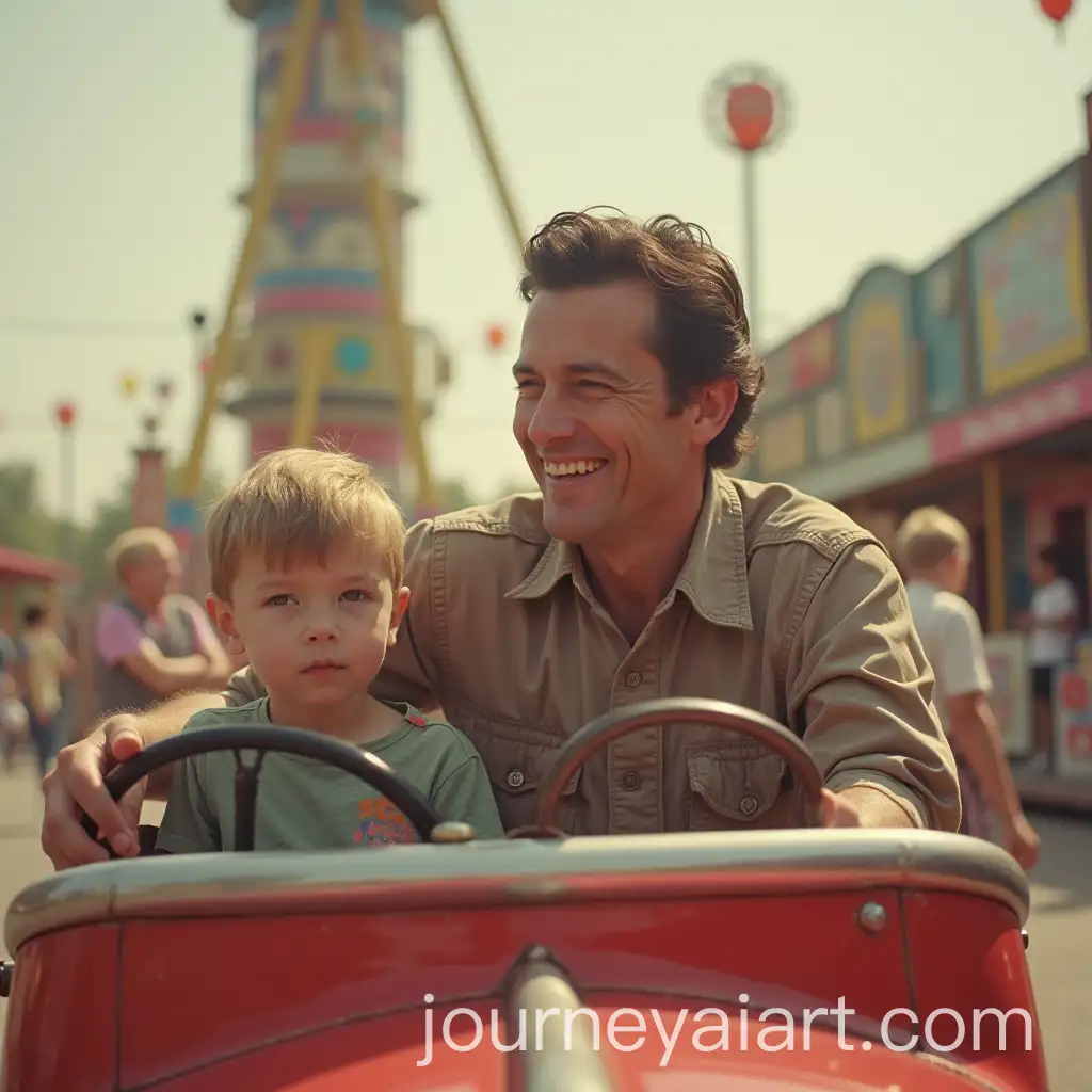 Father-and-Son-Enjoying-a-Day-at-the-Amusement-Park-in-Retro-Style