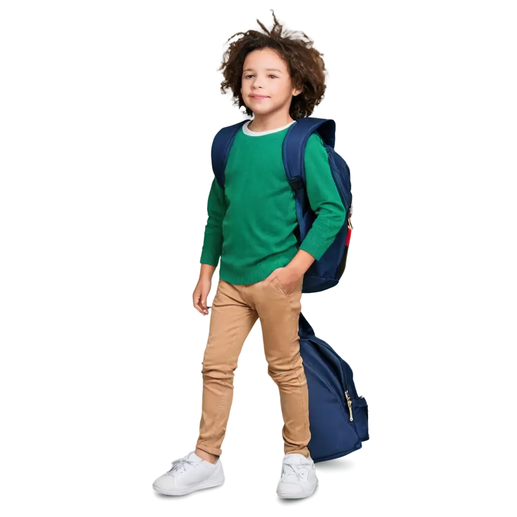 A kid wearing a school bag