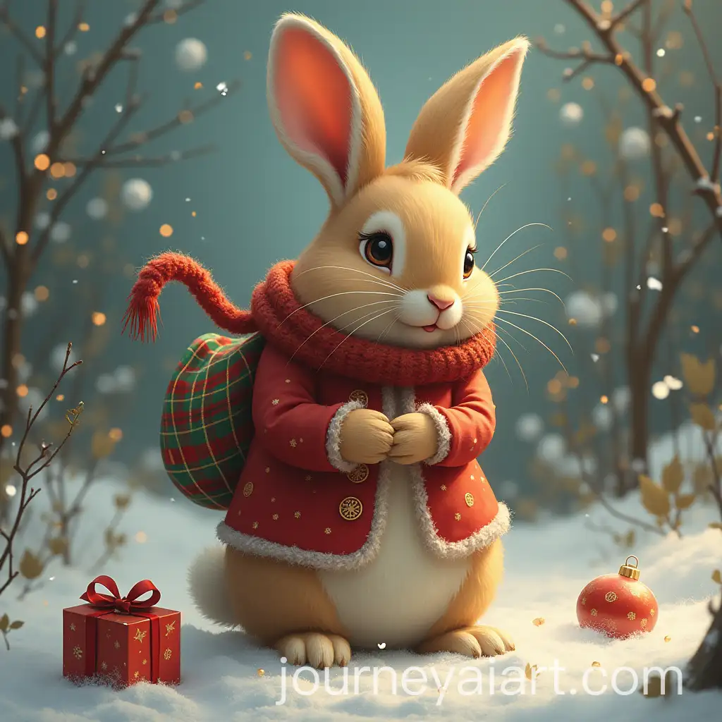 Cute-Rabbit-Celebrating-Christmas-in-Festive-Setting