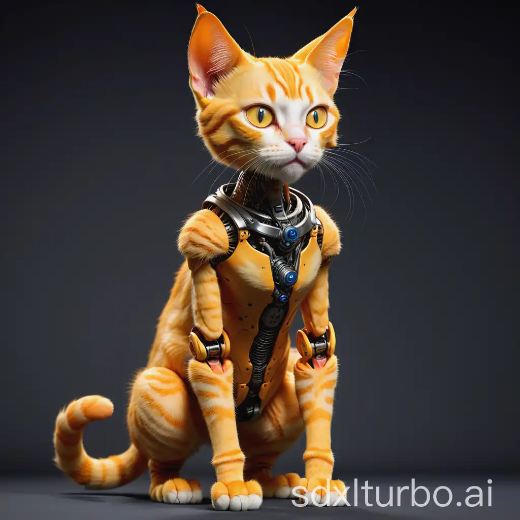 Humanoid-OrangeYellow-Cat-with-Unique-Features