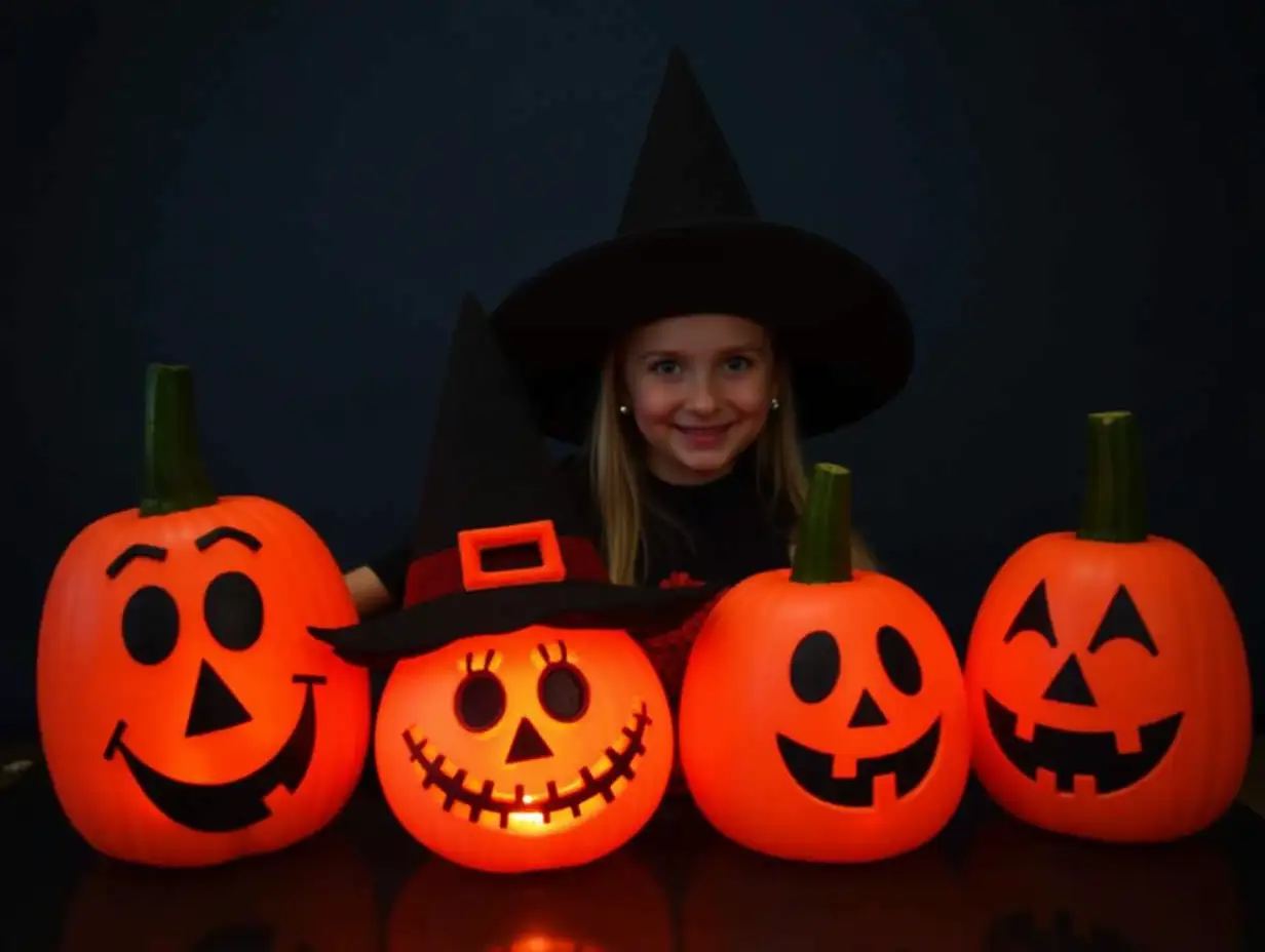 Eerie-Witch-Gathering-with-Luminous-Halloween-Pumpkins