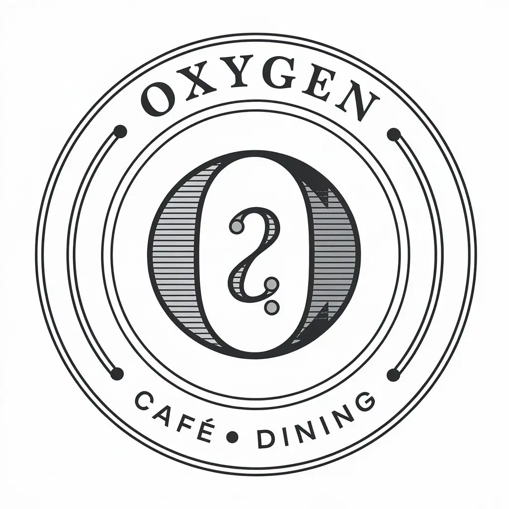 a vector logo design,with the text "Oxygen, O₂", main symbol:O₂,Moderate,be used in Cafe, dining industry,clear background