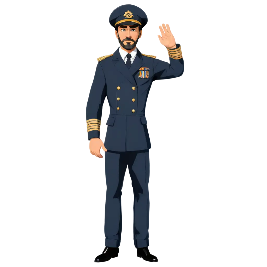 British-Ship-Captain-Navy-2D-Animation-Style-PNG-Image-for-HighQuality-Illustrations