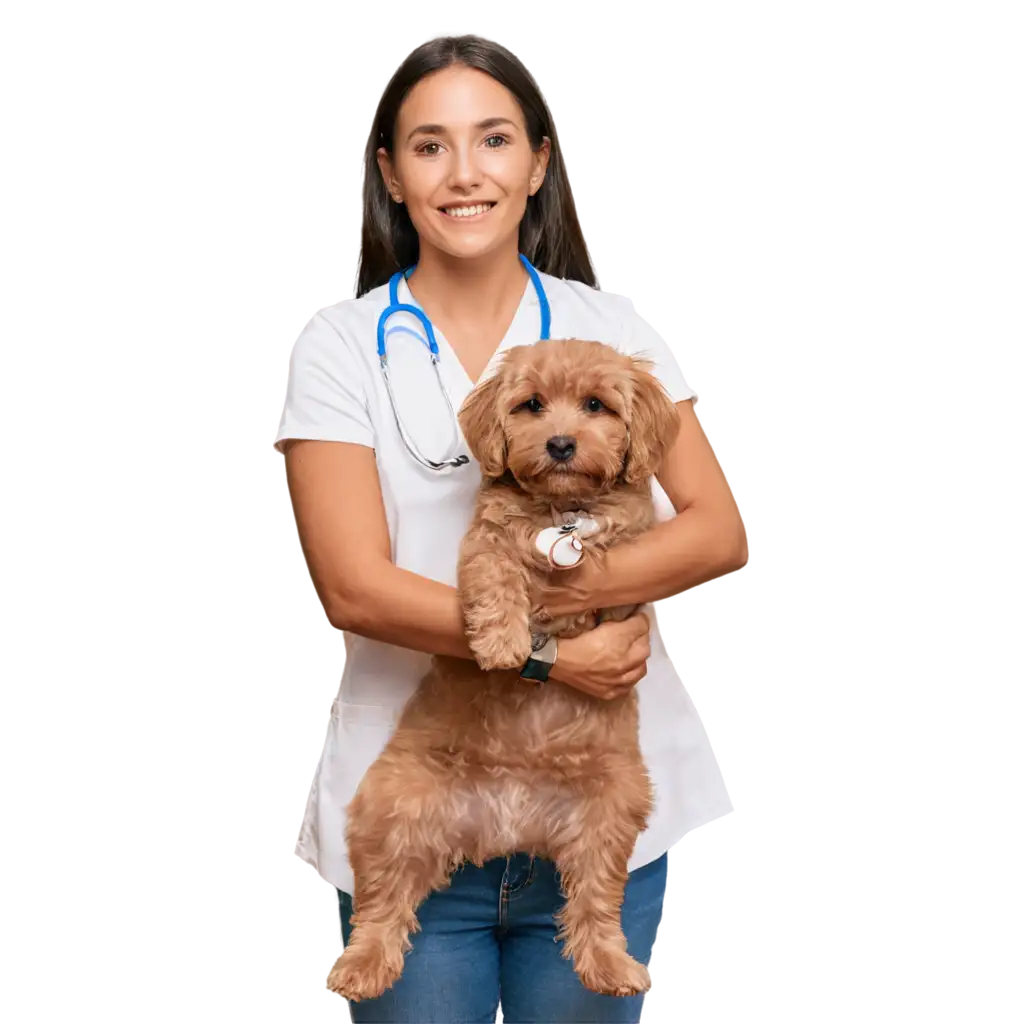 Veterinarian-with-Cute-Dog-PNG-Image-Heartwarming-Scene-of-Animal-Care