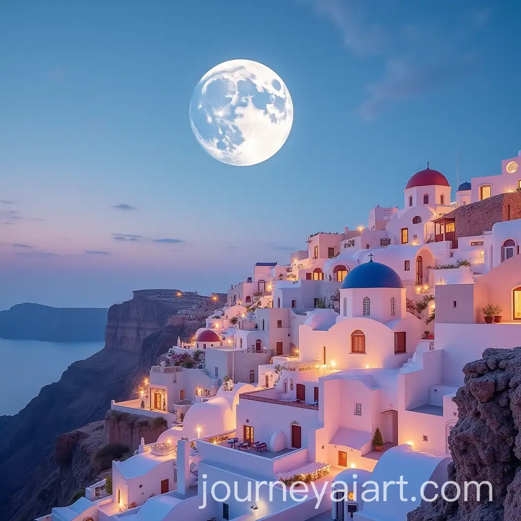Santorini-SunsetAI-Image-Prompt-Expansion-with-Buenas-Noches-Letters-in-the-Sky-and-3D-Effect