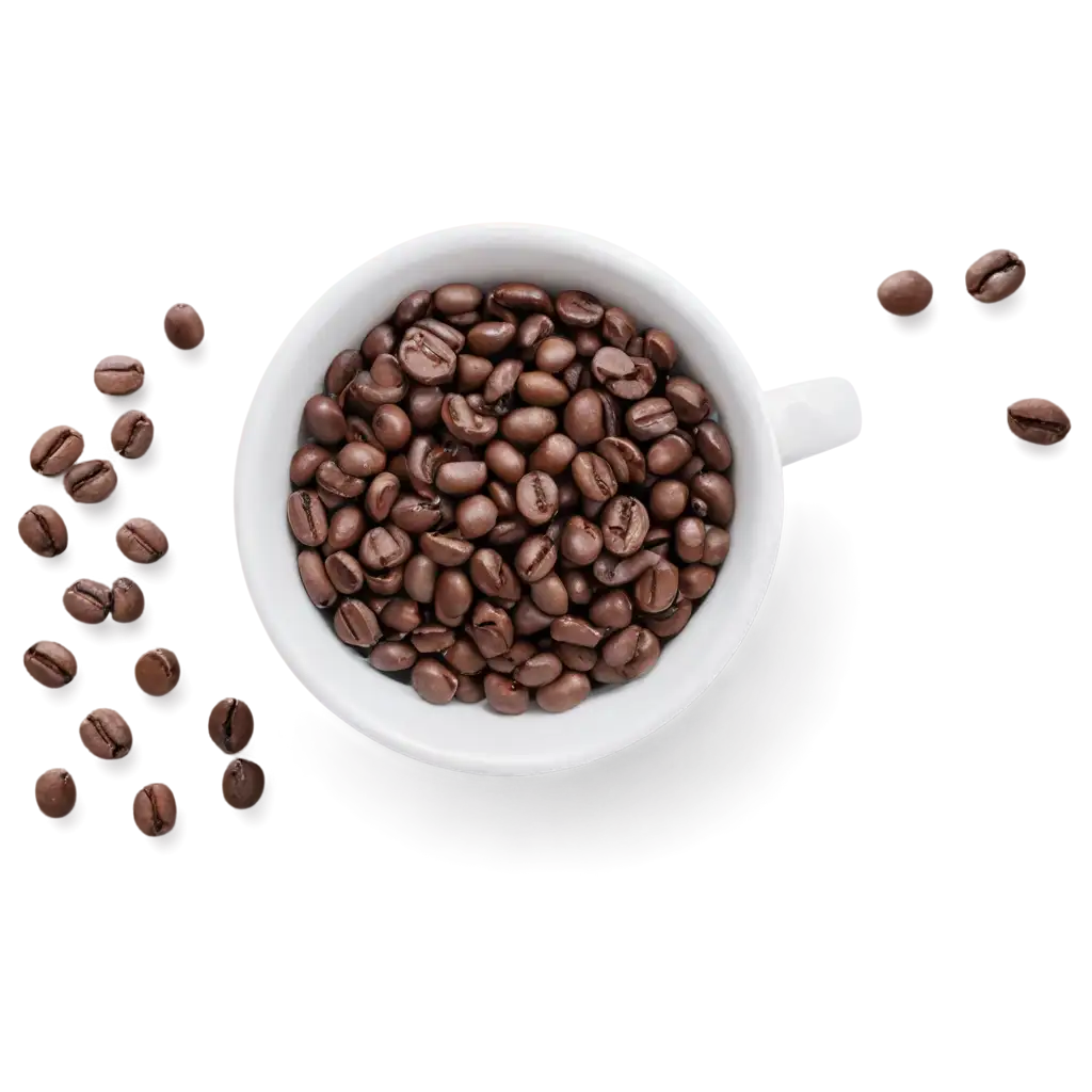 HighQuality-PNG-Image-of-Coffee-Beans-in-a-White-Cup-Perfect-for-Your-Projects