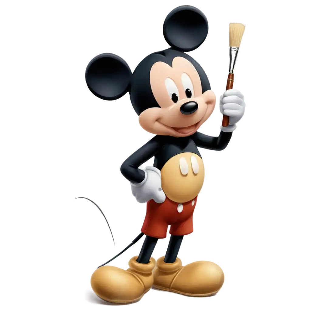 Mickey-Mouse-with-a-Golden-Paint-Brush-PNG-A-Creative-Asset-for-Your-Projects