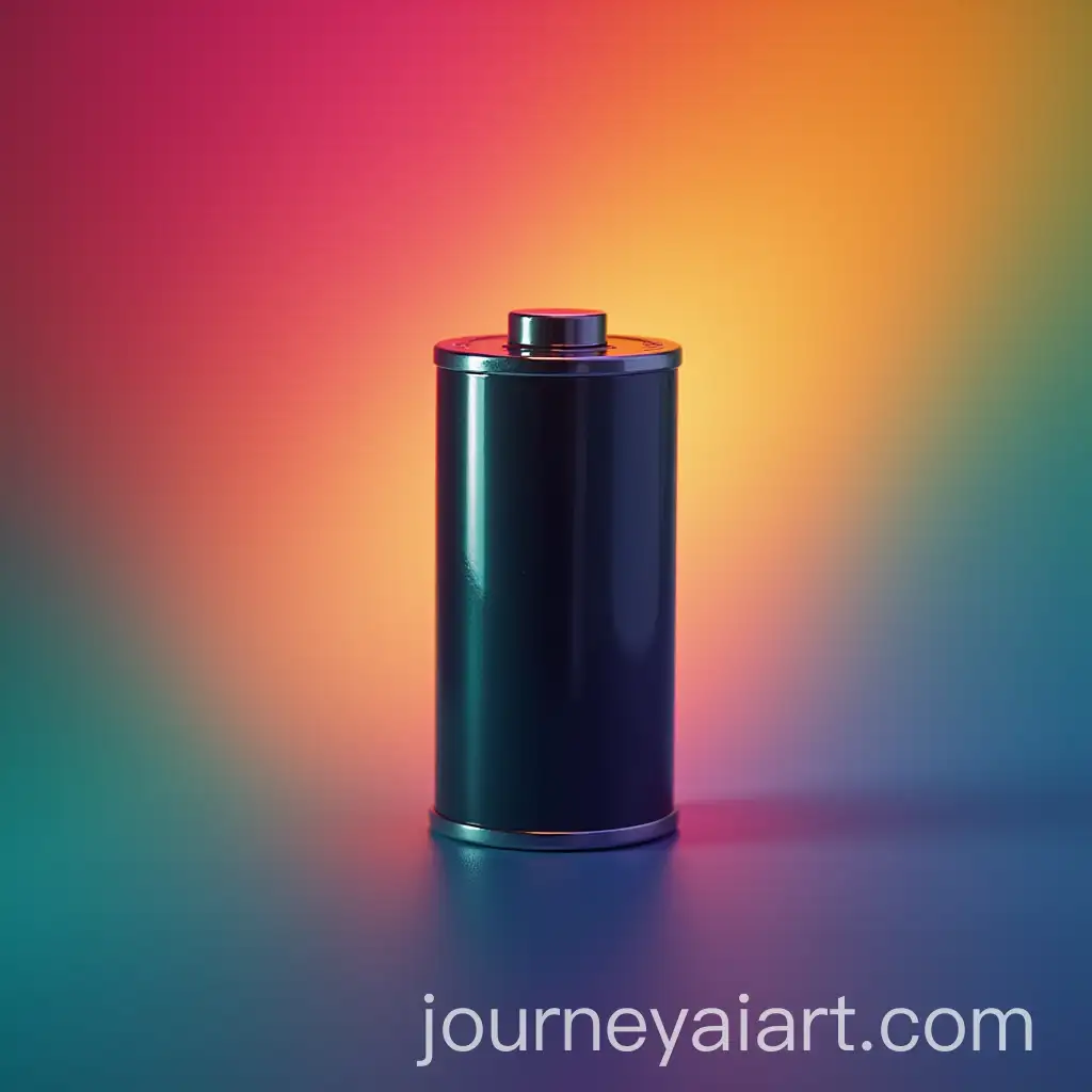 Bright-Multicolored-Battery-on-Colorful-Background