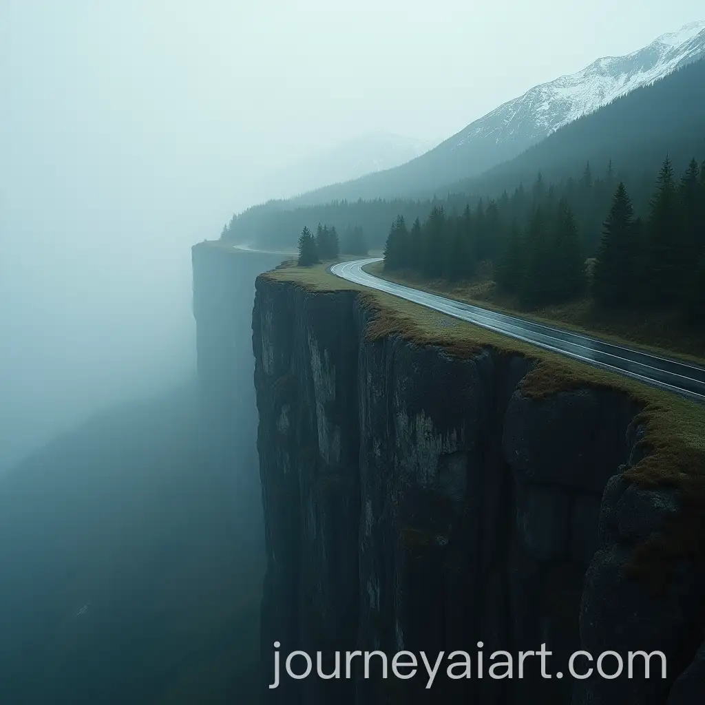 AI-Art-Prompt-ExpansionMisty-Forest-at-the-Base-of-a-Cliff-with-SnowCapped-Mountains-in-the-Distance