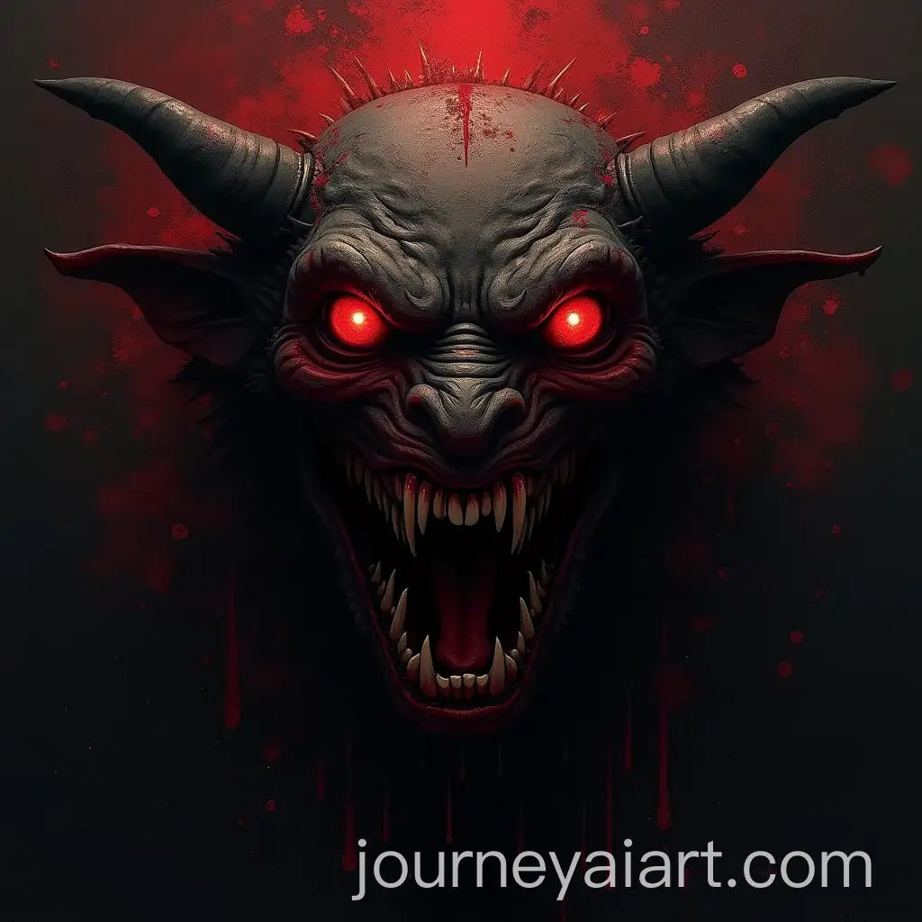 Menacing-Demonic-Monster-with-Red-Eyes-and-Dual-Faces-in-Dark-Atmosphere