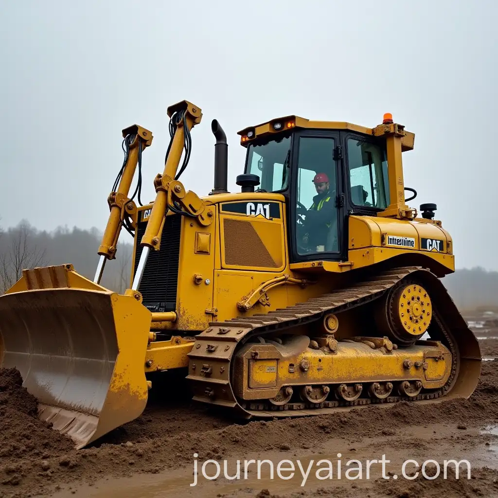 Operator-Using-Bulldozer-for-Construction-Work