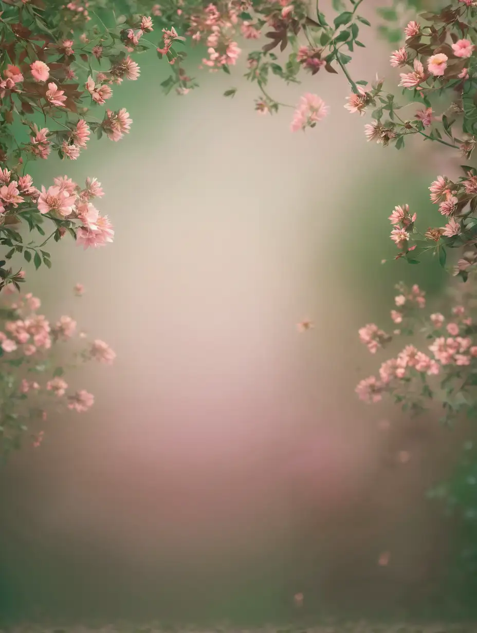 Serene Digital Pathway with Blurry Floral Accents