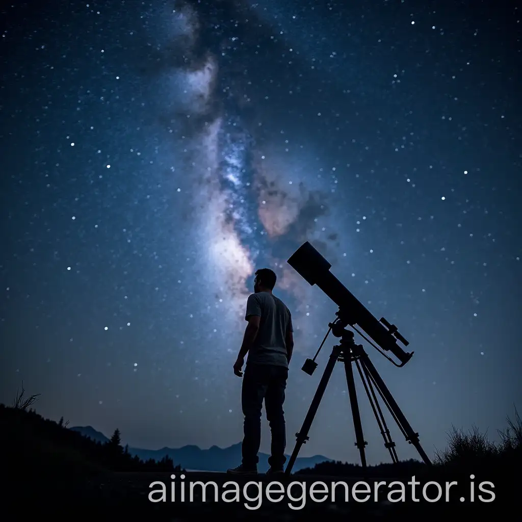 Astronomer-Gazing-at-the-Milky-Way-with-a-Telescope