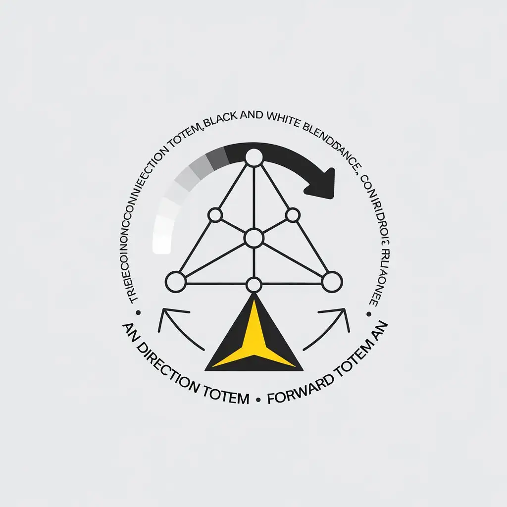 LOGO-Design-For-Triangle-Interconnection-Totem-Black-and-White-Blending-Arrow-and-Color-Confrontation-Guidance