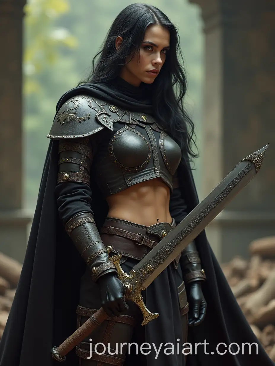 1980s-Dark-Fantasy-Warrior-Woman-in-Leather-Armor-with-Greatsword