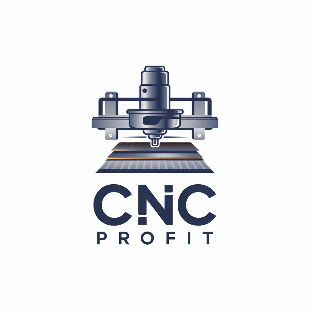 LOGO Design for CNC ProFit Precision Cutting with Industrial Style Metallic Gray Deep Blue Accents