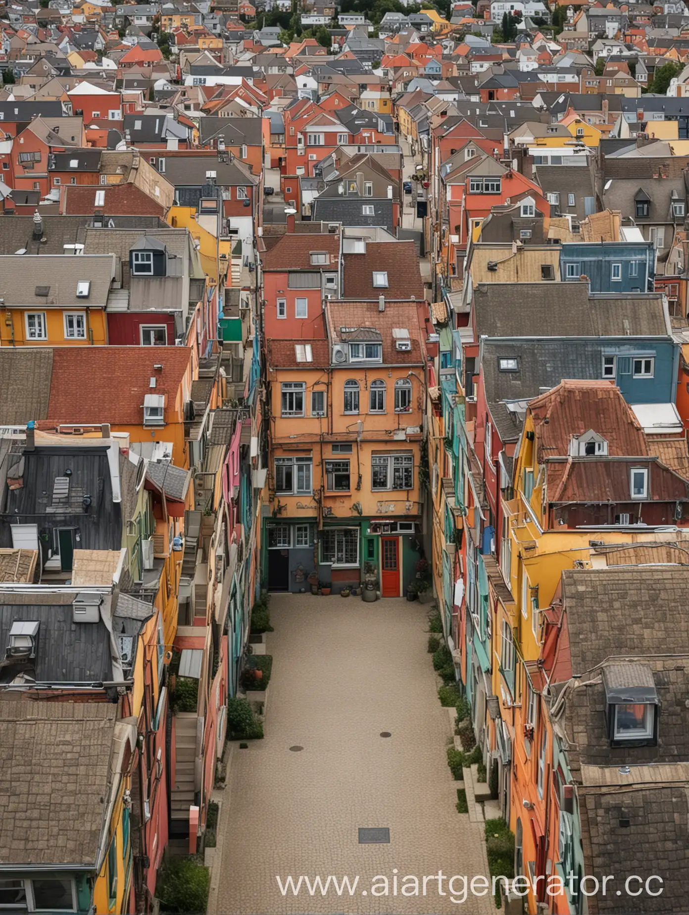 Colorful-Labyrinth-of-Houses-with-Bright-Modern-Door