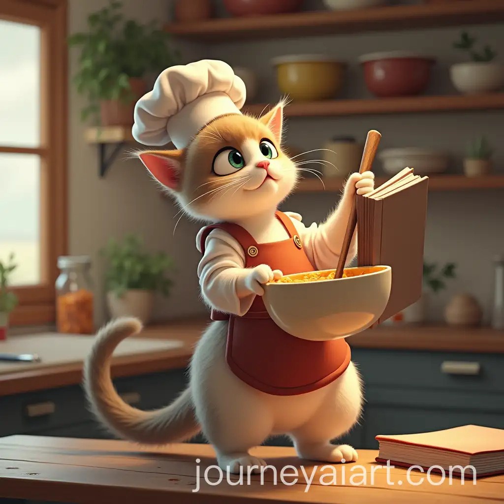 Curious-Cat-Chef-Stirring-Batter-in-a-Cozy-Kitchen