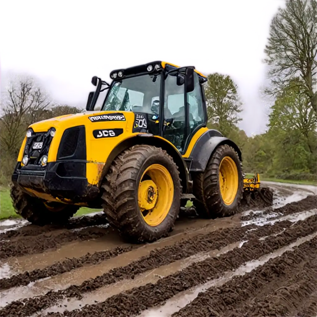 HighQuality-PNG-ImagePNG-Image-Usage-Scenarios-of-Two-JCB-Machines-Pulling-Mud-on-a-Tractor-for-Construction-and-Heavy-Equipment-Visuals