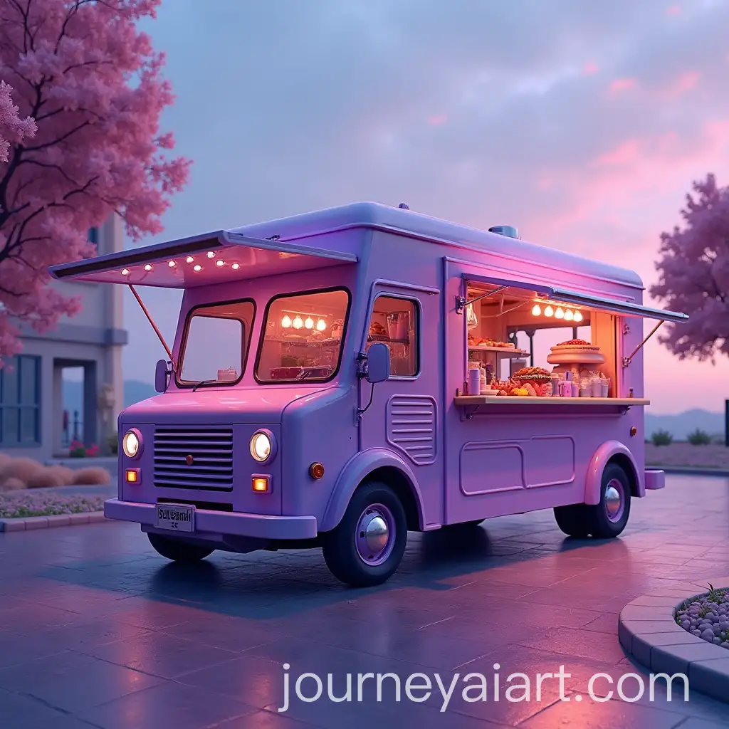 Purple-Food-Truck-in-Urban-Setting