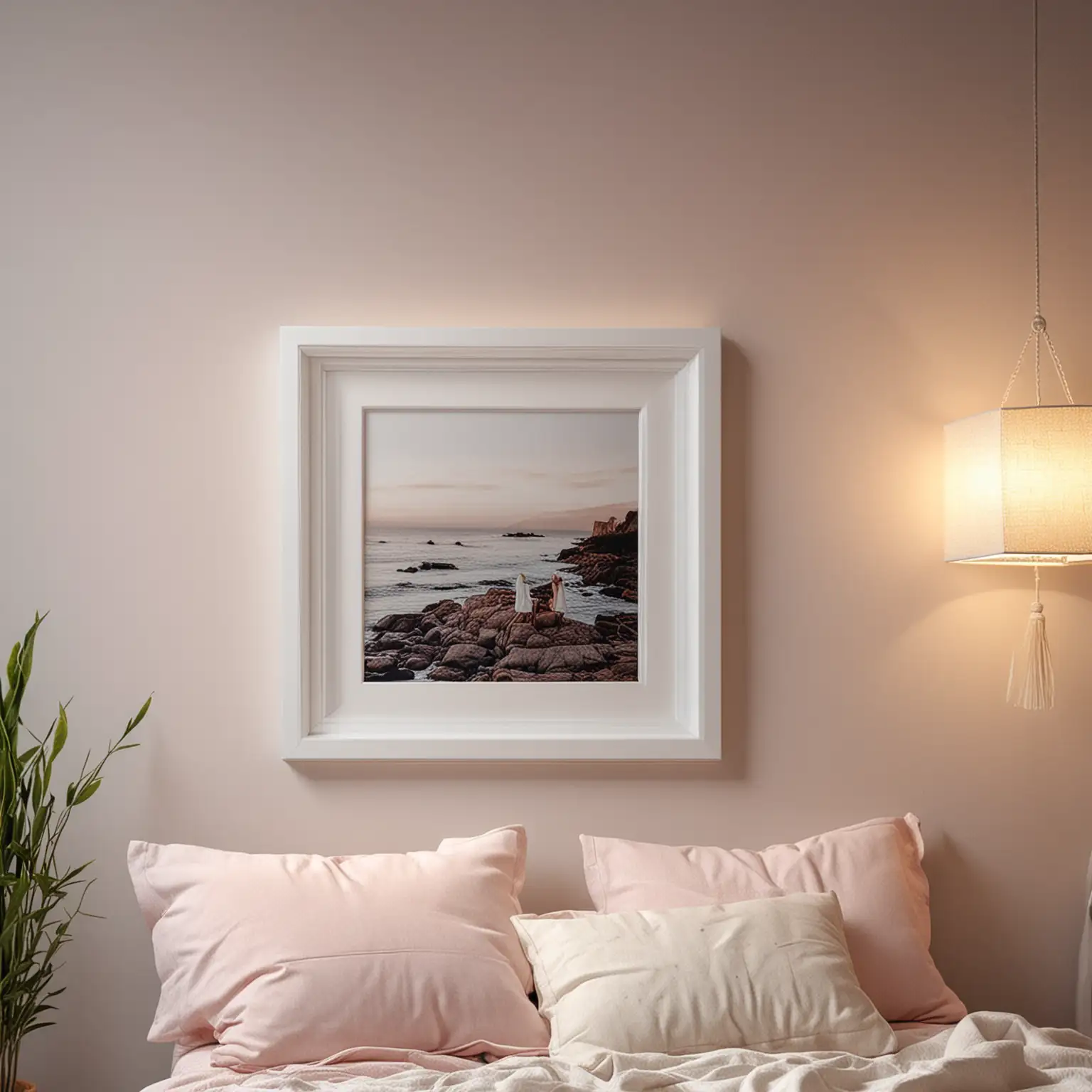 White-Square-Photo-Frame-Hanging-in-Girls-Room-with-4K-Detailing