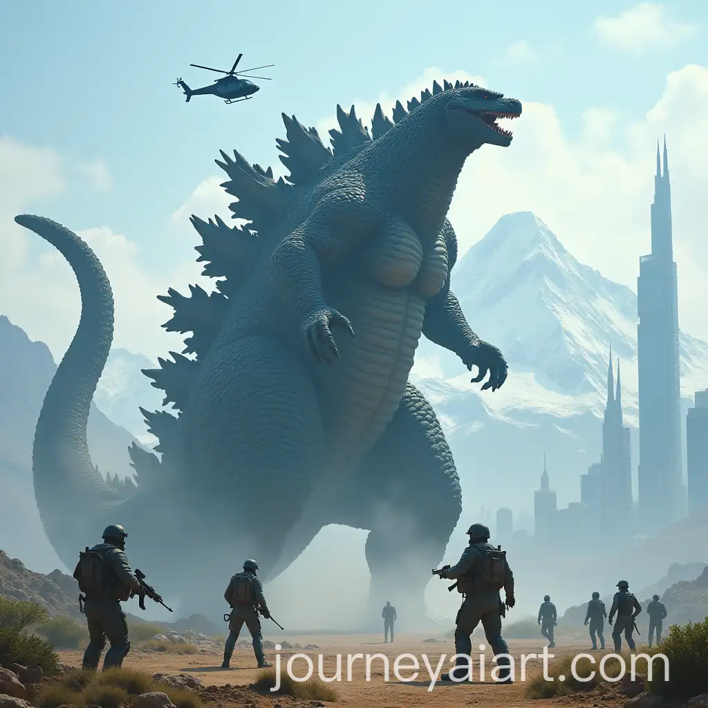 GodAI-Image-Prompt-Expansionzilla-on-Mount-Everest-Playing-Baseball-with-Helicopters-and-SWAT-Teams