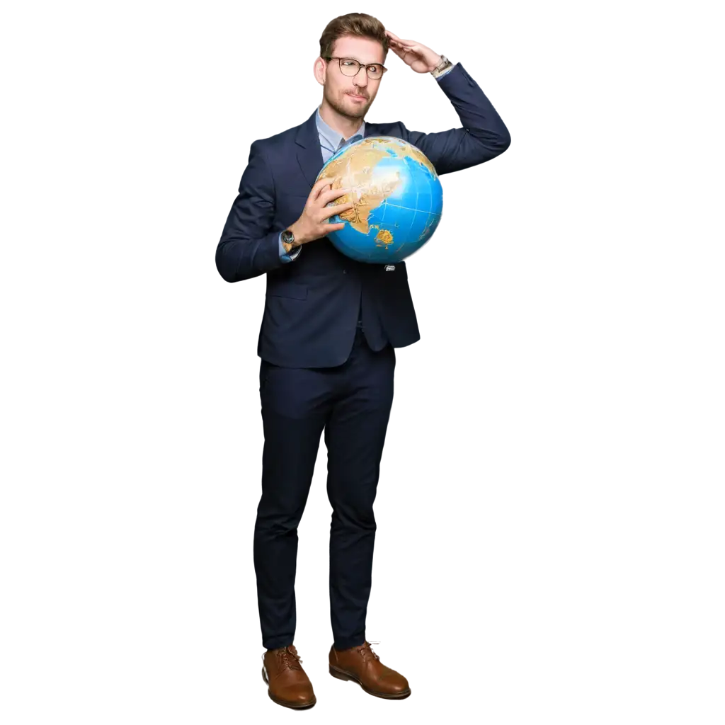 man with globe