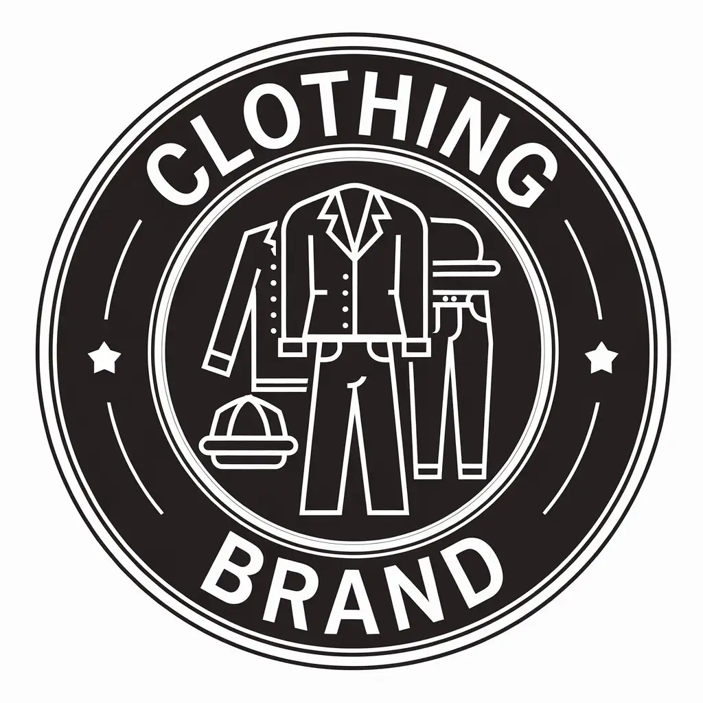 a vector logo design,with the text "Clothing brand", main symbol:Clothes,complex,be used in Clothing tailoring industry,clear background