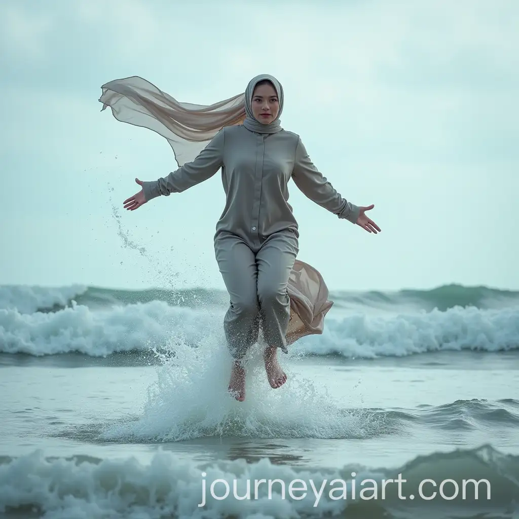Beautiful-Muslim-Woman-Flying-Above-the-Sea-with-Hijab-and-Water-Splashing