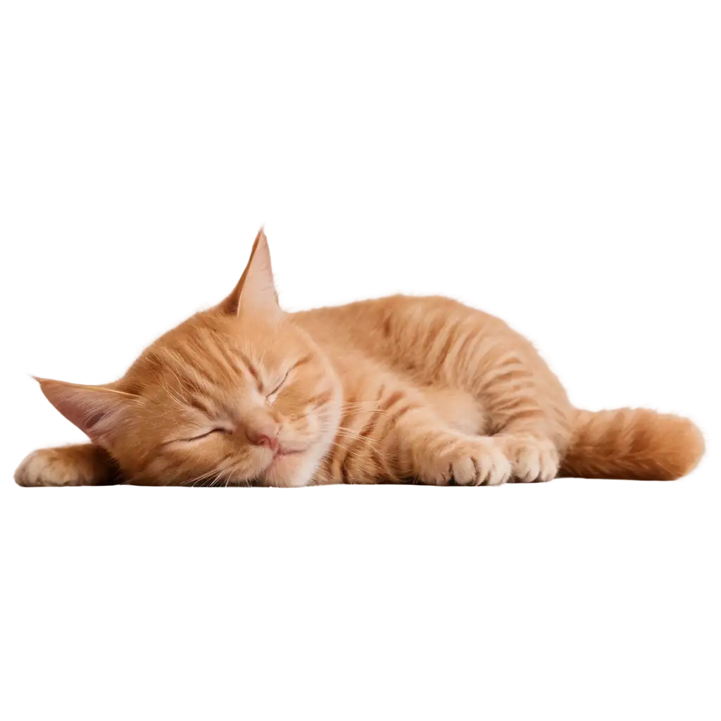 RedHaired-Cat-Asleep-PNG-Image-HighQuality-and-Versatile-for-Various-Uses